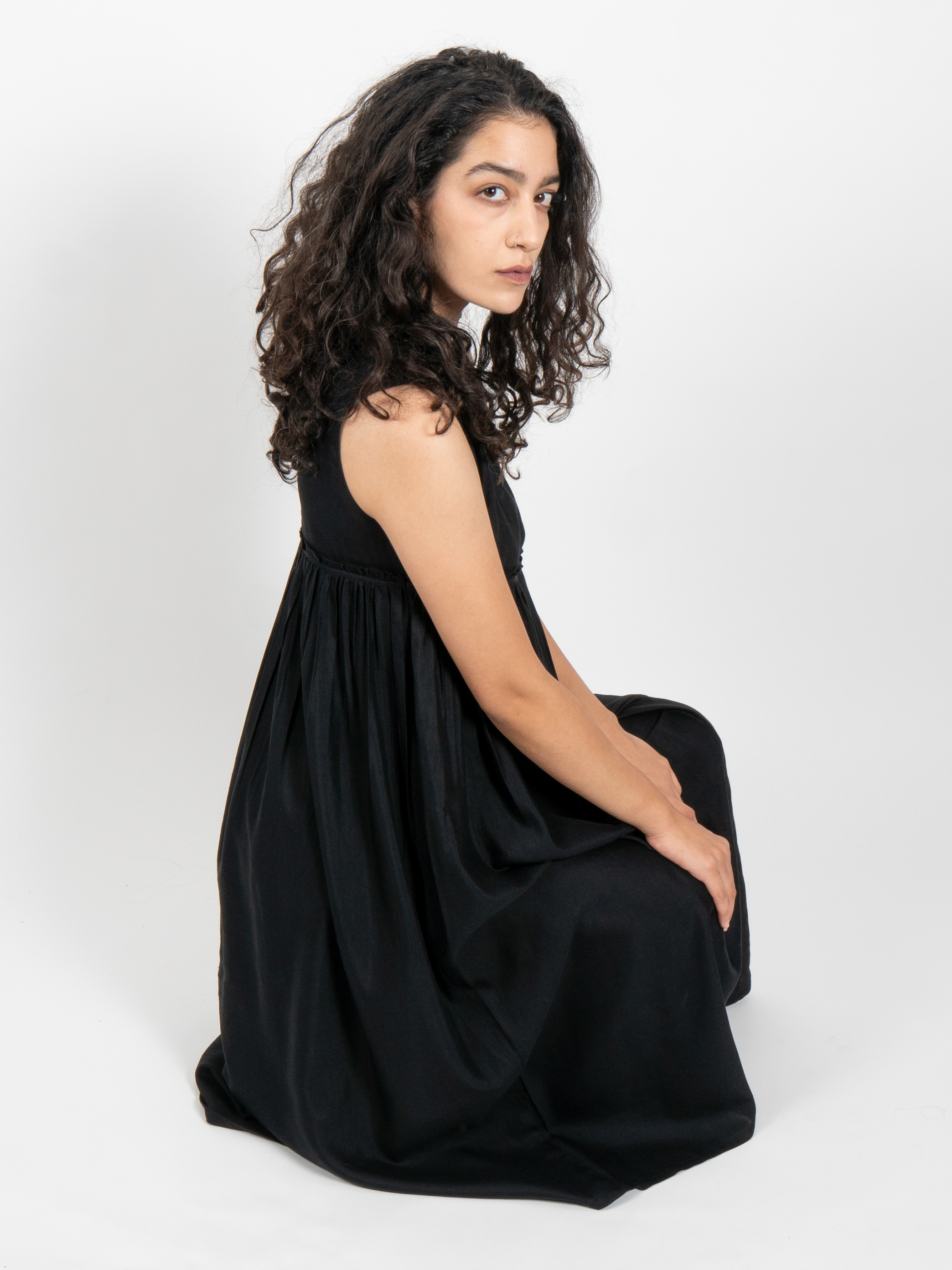 Get Black & White Satin Floral Cowl Neck Midi Dress at ₹ 3200 | LBB Shop