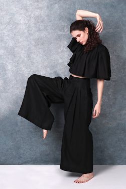 Black High Waisted Pleated Full Length Pants by Turn Black-In the Rhythm