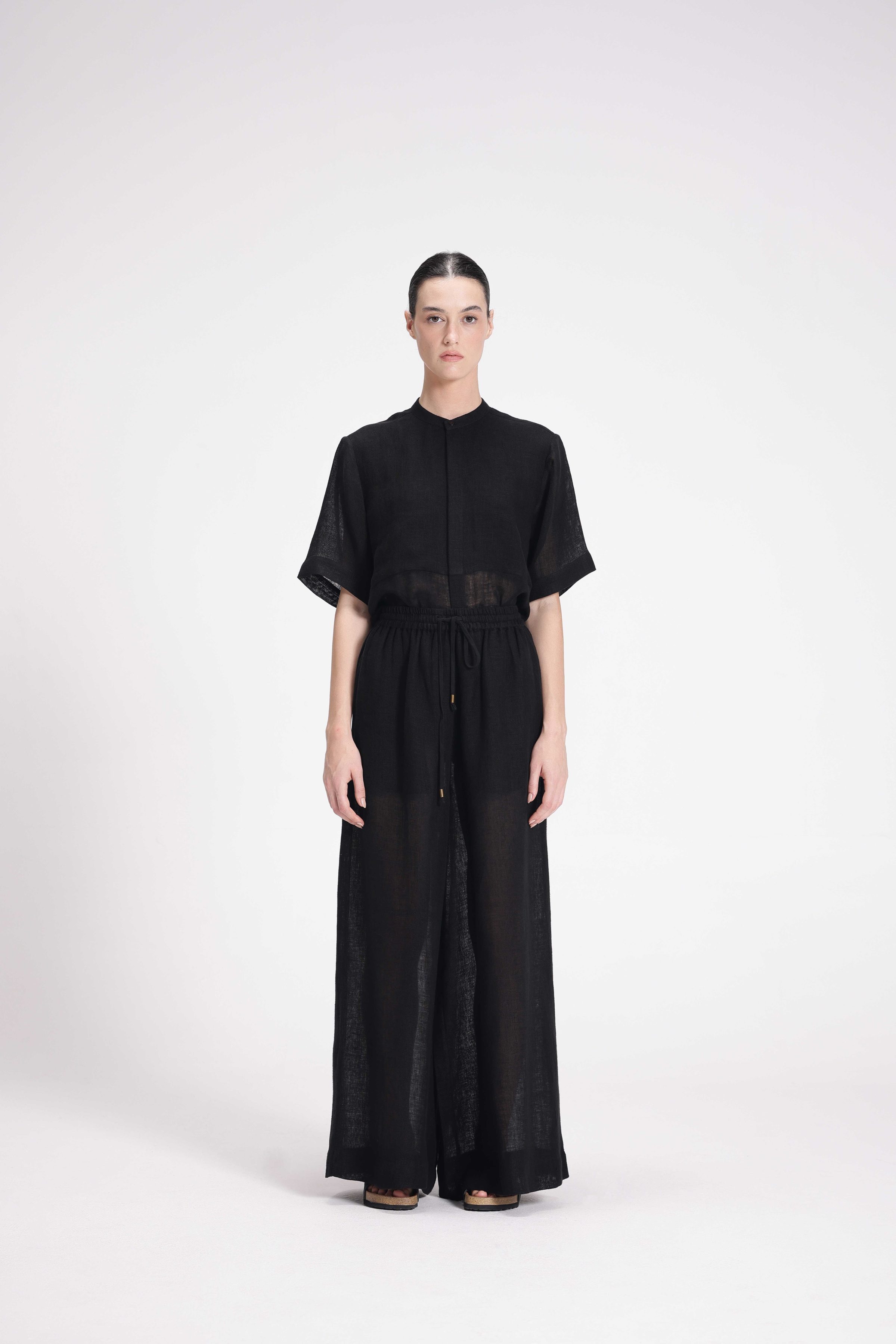 SHEER ELASTICATED PANTS